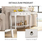 HOMCOM Console Table, Modern Entryway Table with 2 Drawers and Bottom Shelf, Sofa Table for Living Room, Hallway, Ivory White