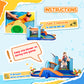 Outsunny 13.8 x 12FT Large Inflatable Water Slide Bouncy Castle, Narwhals Style Kids Bounce House with 450W Blower, Slide, Trampoline, Pool, Water Cannons, Climbing Wall, Carry Bag