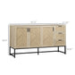 HOMCOM Buffet Cabinet, Coffee Bar Cabinet with Drawers and Adjustable Shelves, Oak