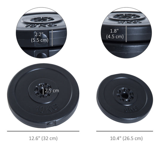 Soozier 4 Piece dumbbell Weight Plates Set 2 x 11lbs and 2 x 22lbs Black (Weights Only)