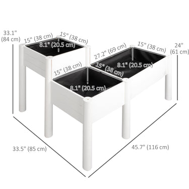 Outsunny 46'' x 34'' x 33'' Elevated Planter Box with Legs, DIY Wooden Raised Garden Bed with Non-woven Liner, Freestanding Plant Stand for Vegetables, Herb and Flowers