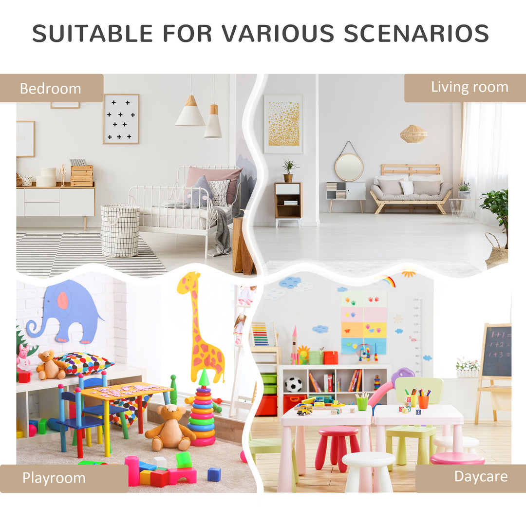 HOMCOM Kids Bookcase Multi-Shelf Rack Organizer with Storage Drawer for Books for Reading Nook, Classroom, Bedroom, Playroom, Grey