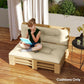 Outsunny 2-Piece Pallet Cushion Set, Outdoor 3.9" Thick Replacement Pallet Sofa Cushions, Tufted Replacement Pads for Garden Patio, Beige