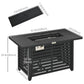 Outsunny Propane Gas Fire Pit Table, Outdoor Firepit with 43" Steel Tabletop and Lid, 50,000 BTU Pulse Ignition Fire Table w/ Stainless Steel Burner, Glass Wind Guard, and Cover