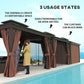 Outsunny 10' x 12' Outdoor Hardtop Gazebo with Galvanized Canopy & Netting Sidewalls for Lawn, Backyard, Dark Brown