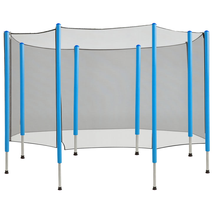 Soozier 12FT Trampoline Net Enclosure Trampolining Bounce Safety Accessories w/ 8 Poles Net Enclosure Only, Black