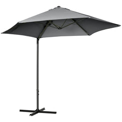 Outsunny 8.5FT Outdoor Cantilever Roma Parasol with 360Â° Rotation and Cross Base, Offset Patio Umbrella for Garden, Dark Grey