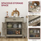 HOMCOM Farmhouse Buffet Cabinet Sideboard with 1 Drawer, 1 Storage Cabinet and Adjustable Shelf, White