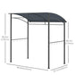 Outsunny 7' x 5' BBQ Grill Gazebo Tent, Garden Grill Canopy with Steel Frame and Hooks, Outdoor Sun Shade, Grey