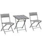 Outsunny 3-Piece Outdoor Folding Rattan Bistro Set, Mixed Brown