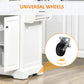 HOMCOM Kitchen Island on Wheels with Stainless Steel Top, Spice Rack, Drawers, Rolling Bar Cart with Storage, White