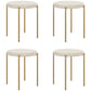 HOMCOM Backless Round Dining Chairs, Modern Stacking Stools Set of 4, Kitchen Chairs with Metal Legs, Black