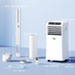 HOMCOM 10,000BTU Mobile Portable Air Conditioner with Cooling, Dehumidifier, 2 Speed Fans, 24-Hour Timer for Bedroom, White