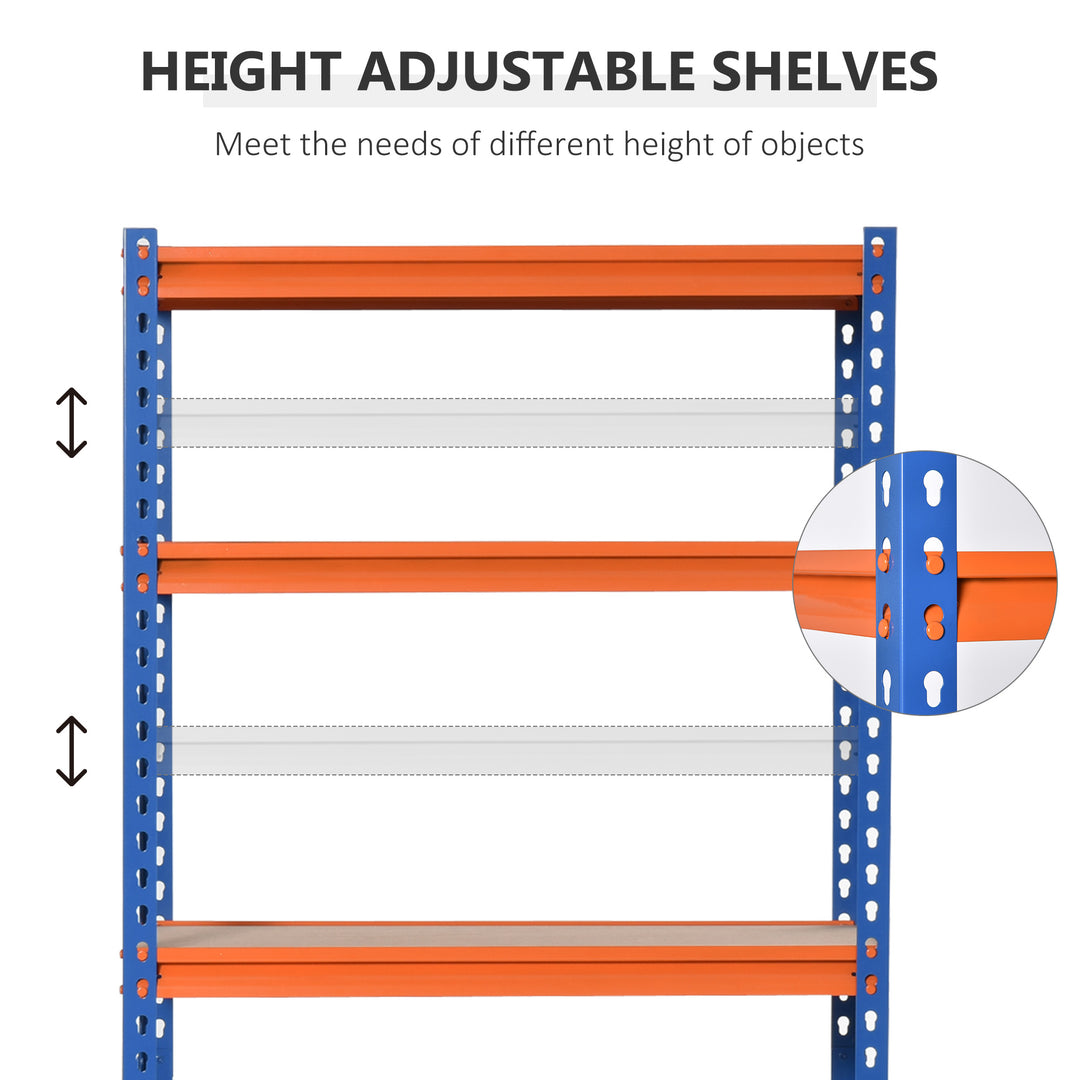 HOMCOM 5-Tier Heavy Duty Garage Shelf, Metal Shelving Unit with Adjustable Shelves, Metal Frame, 31.5"x15.75"x71.75", 3300 lbs Capacity for Workshop, Shed, Office