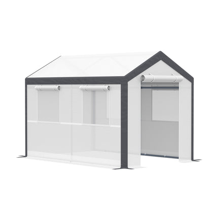 Outsunny 6.6' x 10' x 7' Heavy Duty Walk-In Greenhouse Vegetable Seed Growth Tent Outdoor Plant Growing Tunnel Warm House Flower Shed Backyard White