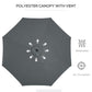 Outsunny 10' x 8' Round Market Umbrella, Patio Umbrella with Crank Handle and Tilt, Outdoor Parasol for Garden, Bench, Lawn, Grey