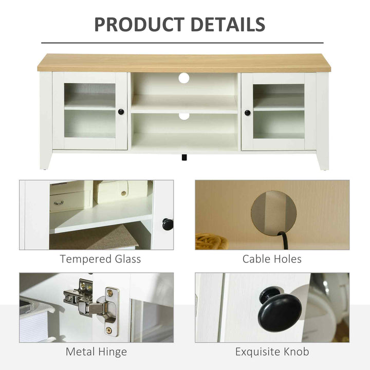 HOMCOM Fireplace TV Stand for TVs up to 60 inches, Wood TV Cabinet w/ Storage Doors or Living Room, Office, Coffee