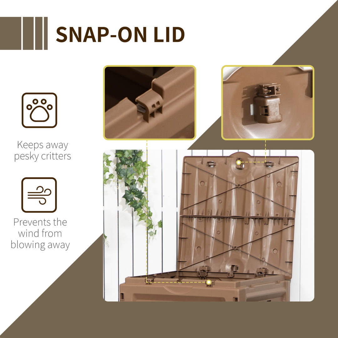 Outsunny Compost Bin, Garden Composter with 80 Vents and 2 Sliding Doors, 120 Gallon (450L), Black