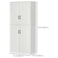HOMCOM 71" Freestanding Kitchen Pantry Cabinet, Storage Cabinet with 4 Hinged Doors and Adjustable Shelves, White