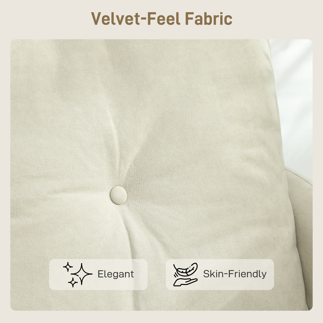 HOMCOM 2 Seater Sofa, Small Modern Couch with High-Resilience Foam, Thicken Padding, Button Tufted, Cream White