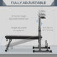 Soozier Adjustable Weight Bench, Foldable Bench Press with Barbell Rack and Dip Station for Home Gym, Strength Training Multiuse Workout Bench, Black and Grey