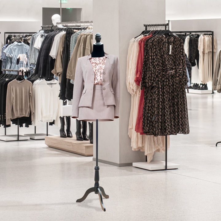 HOMCOM Female Fashion Mannequin Dress Form Torso Dressmaker Stand Clothing Display w/ Base (Black)