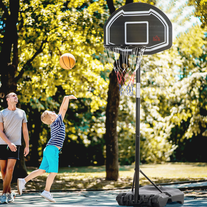 HOMCOM Basketball Hoop and Stand with Weight Base and Wheels, 5.2-6.9ft Height Adjustable, Black