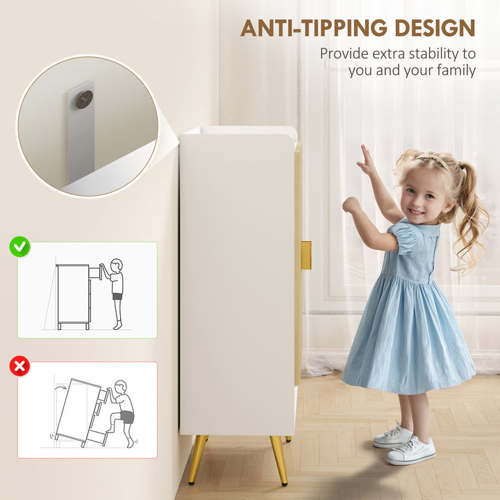 HOMCOM Entryway Shoe Storage Cabinet, Narrow Shoe Cabinet with Adjustable Shelves and Open Shelf for 15 Pairs of Shoes, Grey