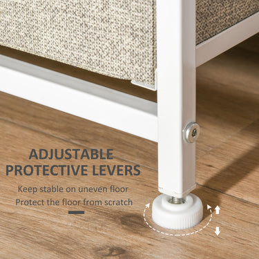 HOMCOM Dresser for Bedroom with 7 Drawers, Chest of Drawers with Metal Frame, Fabric Dresser for Living Room, Light Grey