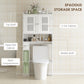 HOMCOM Over the Toilet Storage Cabinet, Bathroom Organizer with Adjustable Shelf, Toilet Paper Holder for Bathroom, Laundry