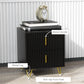 HOMCOM Bedside Table, Modern Nightstand with 2 Drawers, Side End Table with Metal Legs for Living Room, Bedroom, Black