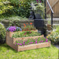 Outsunny 49"x49"x22" 3-Tier Raised Garden Bed Wooden Planter Kit Elevated Plant Box Stand for Yard & Patio, Natural