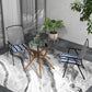 Outsunny 2-Piece Seat Cushion Replacement, Outdoor Patio Chair Cushions Set with Ties, Button Tufted, Blue White Strip