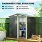 Outsunny 5ft x 4ft Garden Metal Storage Shed, Tool Storage Shed with Top Vents, Sliding Door, Sloped Roof and Foundation Kit for Garden, Patio, Lawn, Dark Grey