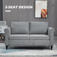 HOMCOM Vintage Loveseat, Upholstered Love Seat Furniture, Chenille-feel Fabric 2 Seater Sofa Couch with Rolled Arms, Gourd-Shaped Rubber Wood Legs for Living Room, Dark Grey