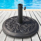 Outsunny 18â€� Round Patio Umbrella Base Outdoor Decorative Cast Stone Resin Parasol Stand Market Garden Umbrella Holder, Bronze