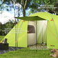 Outsunny 4-6 Person Camping Tent, 2000mm Waterproof Tunnel Tent with 2 Bedrooms, Living Area, Vestibule, Lamp Hook and 4 Doors