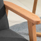 HOMCOM Mid-Century Modern Accent Chair Retro Fabric Armchair Wooden Arm Upholstered Lounge Chair for Living Room Floral