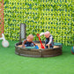 Outsunny Kids Outdoor Sandbox with Cover Waterproof Oxford Canopy, Bottom Fabric Liner, Children Playset for 3-12 years old, Backyard, Brown