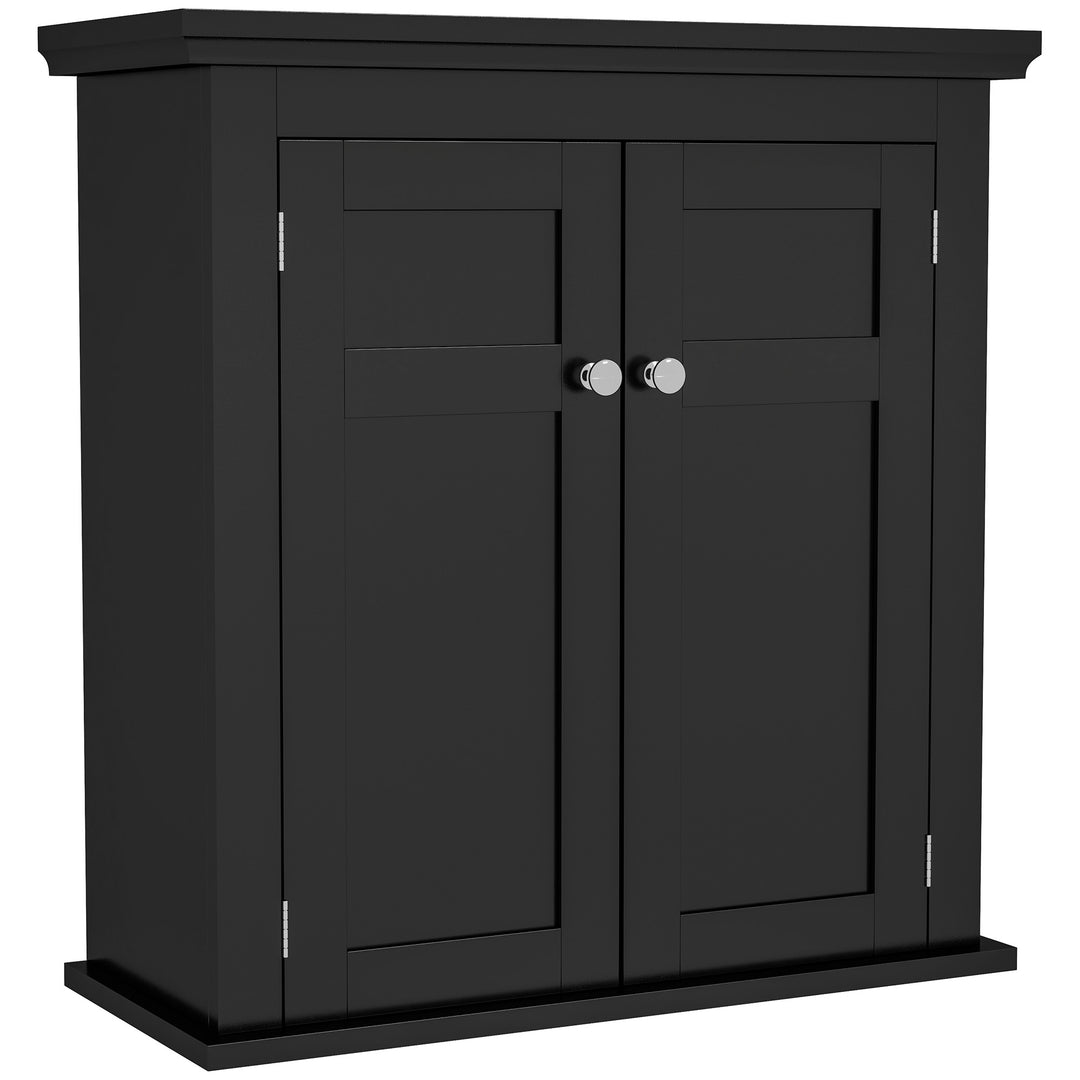 kleankin Bathroom Cabinet, Medicine Cabinet, Over Toilet Storage Cabinet with Adjustable Shelves for Entryway, Black