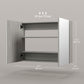 HOMCOM Bathroom Mirror Cabinet, Wall-Mounted Storage Organizer with Double Doors, Adjustable Shelf, Light Lilac