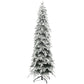 HOMCOM 6ft Pencil Flocked Artificial Christmas Tree with 600 Branch Tips, Auto Open and Steel Base, Green