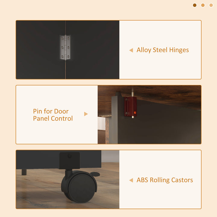 HOMCOM Folding Dining Table, Space Saving Drop Leaf Table with Drawer and Storage Shelves for Kitchen, Dining Room, Oak