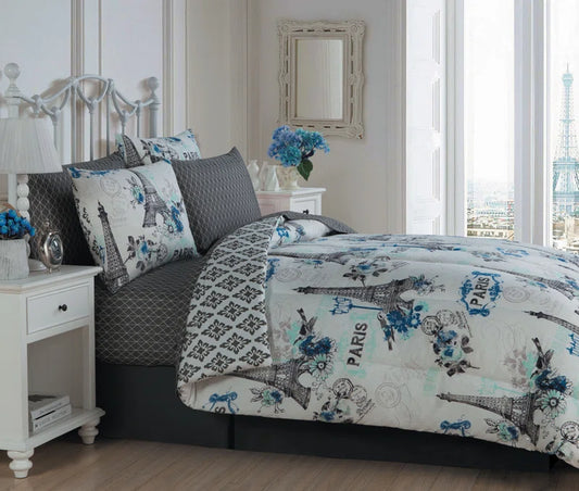 Traditional Jersey Knit Geometric Shapes Comforter Set