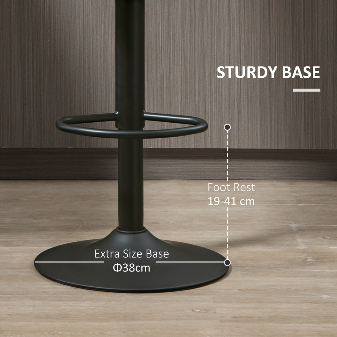 HOMCOM Modern Adjustable Bar Stools Set of 2, Swivel Barstool with Footrest, PU Leather Round Top for Kitchen, Brown