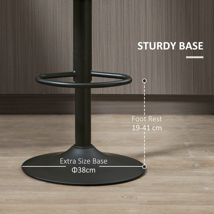 HOMCOM Modern Adjustable Bar Stools Set of 2, Swivel Barstool with Footrest, PU Leather Round Top for Kitchen, Brown