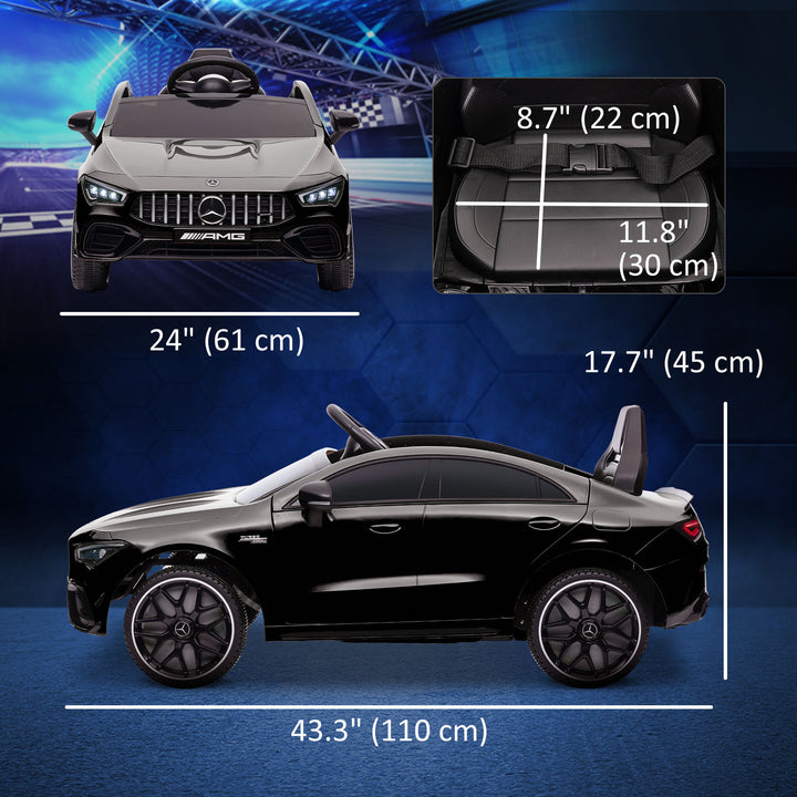 Qaba Mercedes-Benz AMG Licensed 12V Ride on Car, Kids Electric Car with Remote Control, Spring Suspension, LED Lights, Red