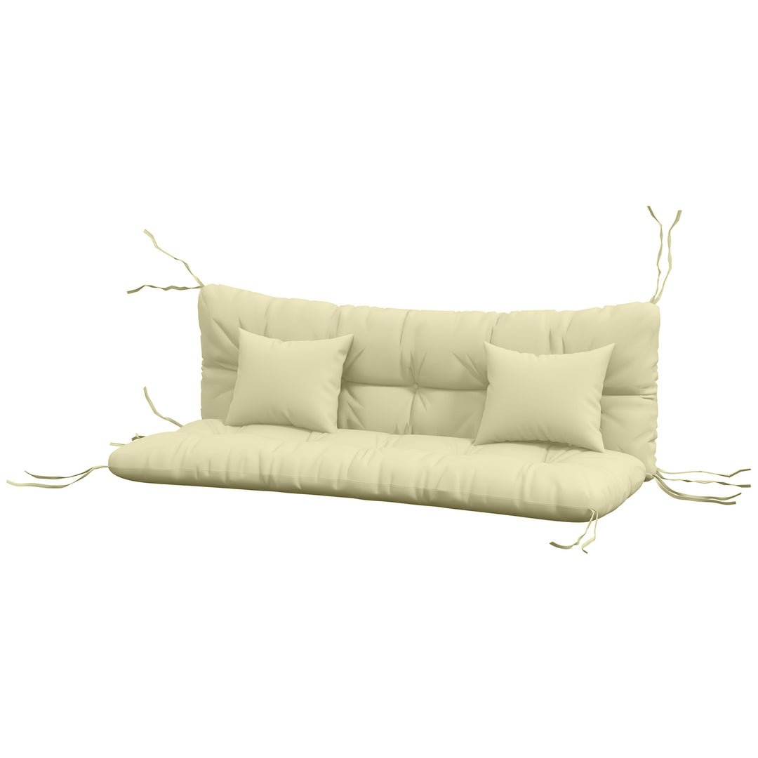 Outsunny 4-Piece Back and Seat Cushion Pillows Replacement and Pillows, Patio Chair Cushions Set with Ties, Tan