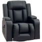 HOMCOM Swivel Massage Recliner Chair Rocker, Overstuffed Manual Reclining Sofa, PU Leather Rocking Chair with Side Pockets, Cup Holders, for Living Room, Nursery, Brown