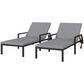 Outsunny Wicker Chaise Lounger with 5-Level Adjustable Backrest, Light Grey